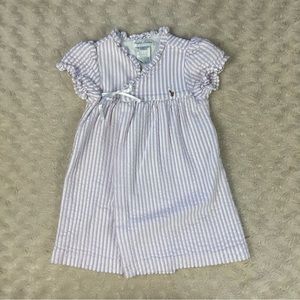 Ralph Lauren Purple White Stripes Wrap Dress Size 9 Months